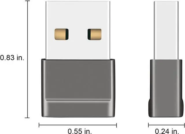 Alt view image 2 of 6 - - Pack of 2 USB C to USB Adapter - Travel Essentials USB C Female to USB Male Adapter Cable Converter - 2.0 Amps High Speed Data Transfer - Compatible with iPhone iPad Google Pixel Samsung