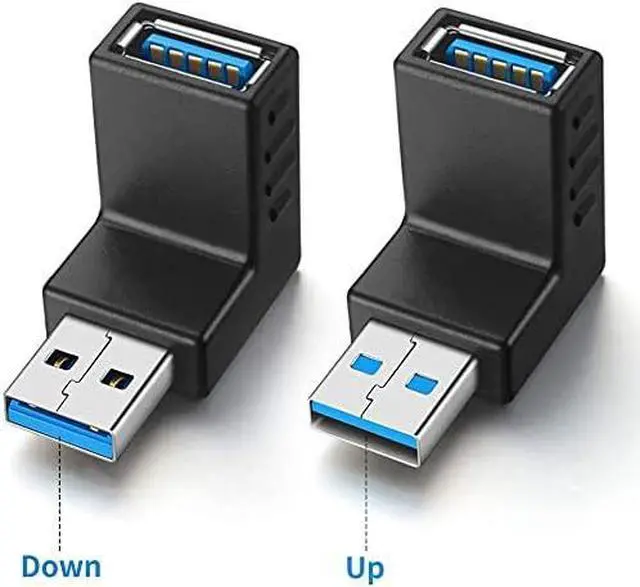 Alt view image 5 of 7 - Super-Speed USB 3.0 Adapter Converter Coupler Connector 90 Degree Male to Female Combo Vertical (Up and Down Angle)