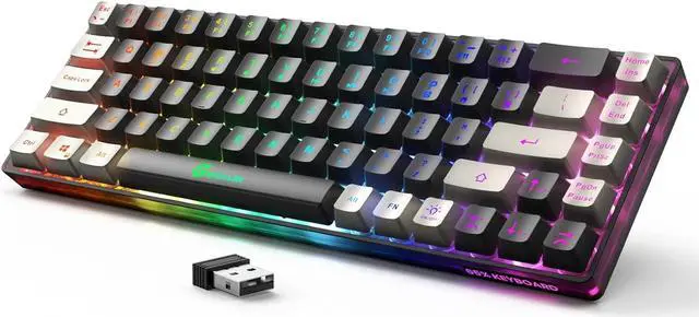 Main image of 65% Wireless Gaming Keyboard, Rechargeable Backlit Gaming Keyboard, 68 Keys Ultra-Compact Anti-ghosting No-Conflict Wireless Keyboard for PC Laptop Windows Gamer(Black-Grey)