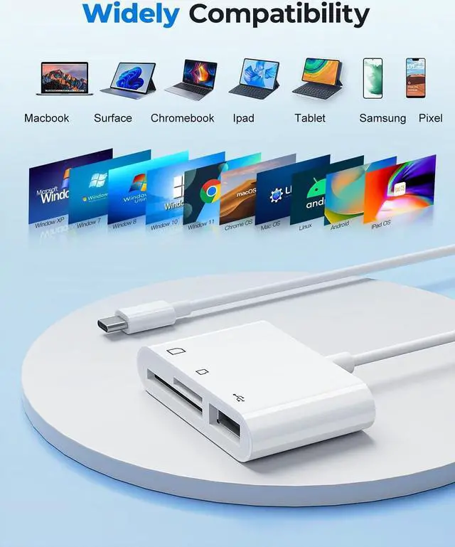 Alt view image 5 of 7 - USB C to Micro SD TF Memory Card Reader 3-in-1 USB C Card Read Compatible with iPad Pro MacBook Pro/Air Chromebook USB Camera Card Reader Adapter for XPS Galaxy S10/S9 and More USB C Devices