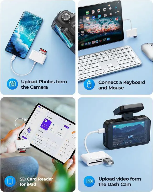 Alt view image 7 of 7 - USB C to Micro SD TF Memory Card Reader 3-in-1 USB C Card Read Compatible with iPad Pro MacBook Pro/Air Chromebook USB Camera Card Reader Adapter for XPS Galaxy S10/S9 and More USB C Devices