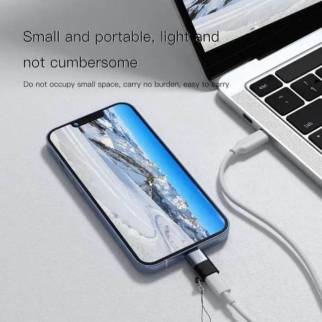 Alt view image 5 of 6 - USB C to Lightning Adapter iO-S OTG Adapter Suitable for Connecting Phones Tablets USB Flash Drives Card Readers mice and Keyboards