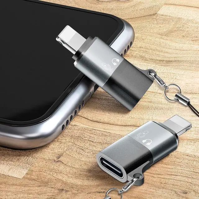 Alt view image 6 of 6 - USB C to Lightning Adapter iO-S OTG Adapter Suitable for Connecting Phones Tablets USB Flash Drives Card Readers mice and Keyboards
