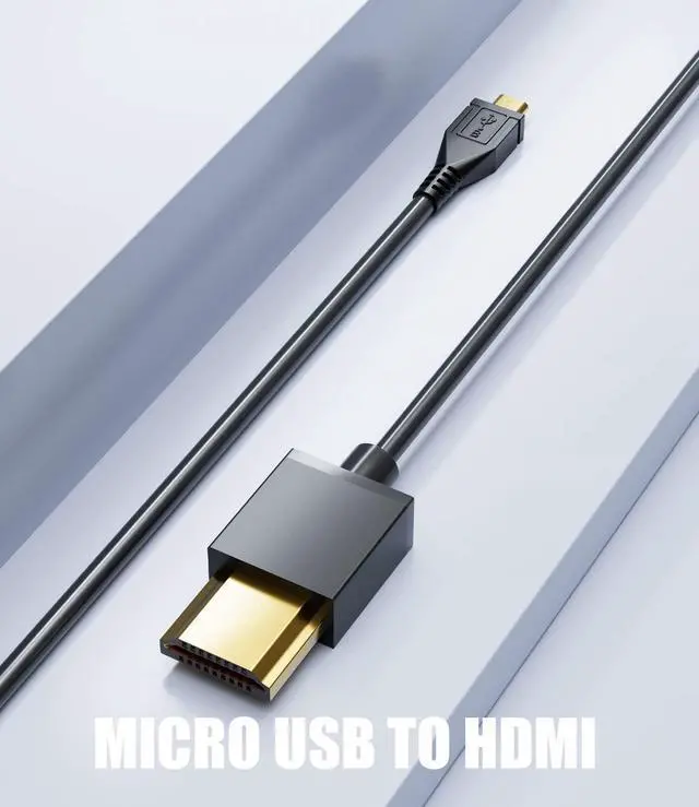 Alt view image 4 of 7 - HDMI to Micro USB Cable 1.5M/ 5ft HDMI Male to Micro USB Male Data Charging Cord Converter Connector Cable - 5pin