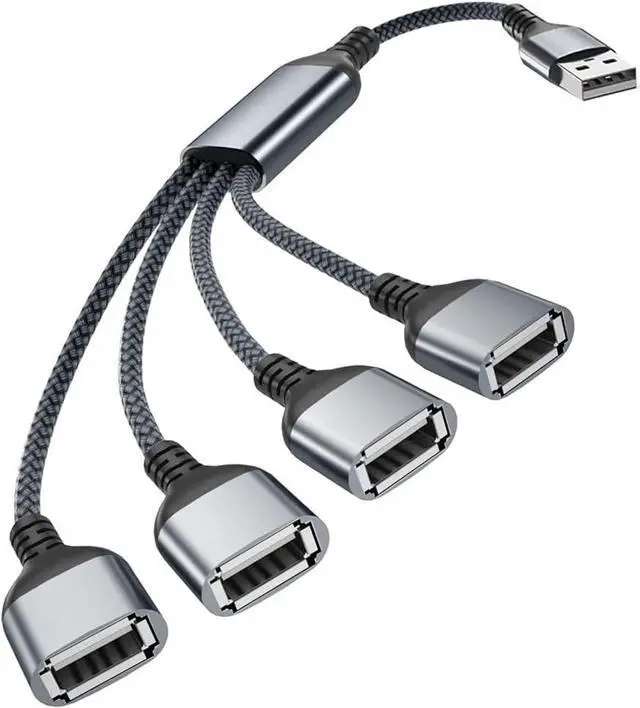 Main image of Basesailor USB Splitter 1 In 4 Out 1FT,USB Y Cable,USB A Male to Four Female Extension Cord Adapter,4 Port Multi Multiport Extender Hub,Double Dual Data Power Charger Split For Car,Xbox,PS4,PS5,Laptop