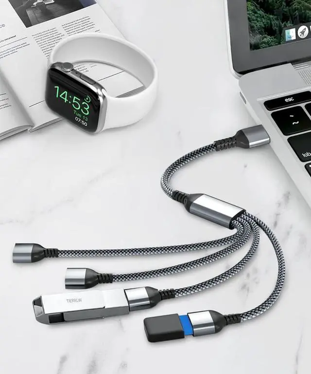 Alt view image 4 of 7 - Basesailor USB Splitter 1 In 4 Out 1FT,USB Y Cable,USB A Male to Four Female Extension Cord Adapter,4 Port Multi Multiport Extender Hub,Double Dual Data Power Charger Split For Car,Xbox,PS4,PS5,Laptop