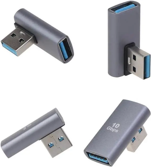 Alt view image 6 of 7 - 90 Degree USB 3.1 Adapter (Gen2) Right Angle USB Male to Female Adapter 10Gbps Data Sync USB Extender Angle Converter USB A Connector for Laptop/Computer/USB Charger (2 Pack Both Left Angle)