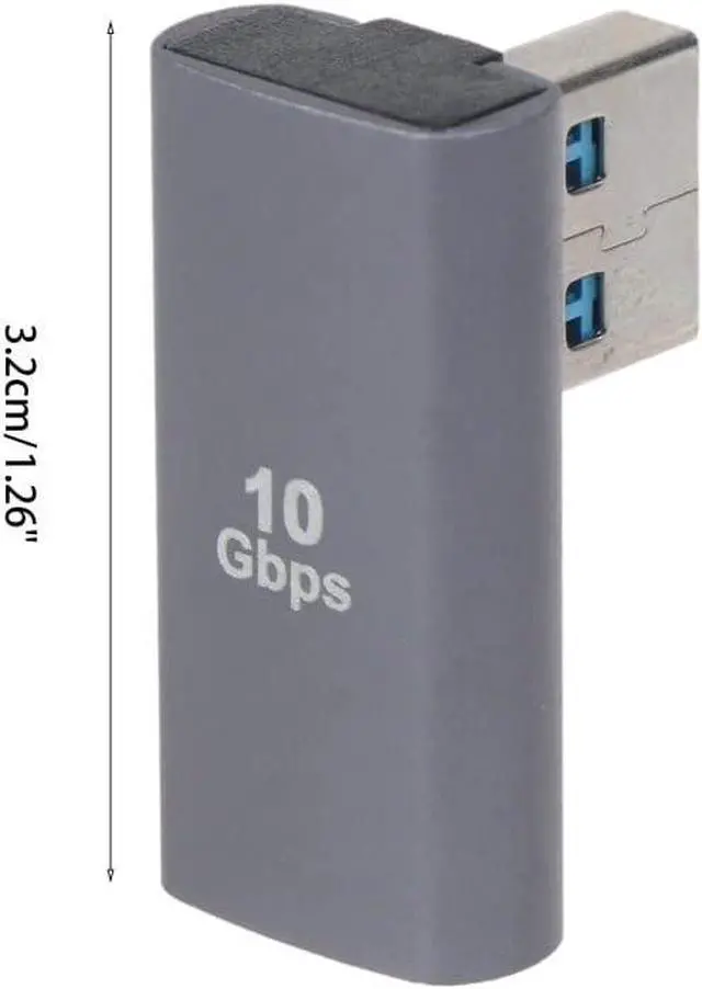 Alt view image 7 of 7 - 90 Degree USB 3.1 Adapter (Gen2) Right Angle USB Male to Female Adapter 10Gbps Data Sync USB Extender Angle Converter USB A Connector for Laptop/Computer/USB Charger (2 Pack Both Left Angle)