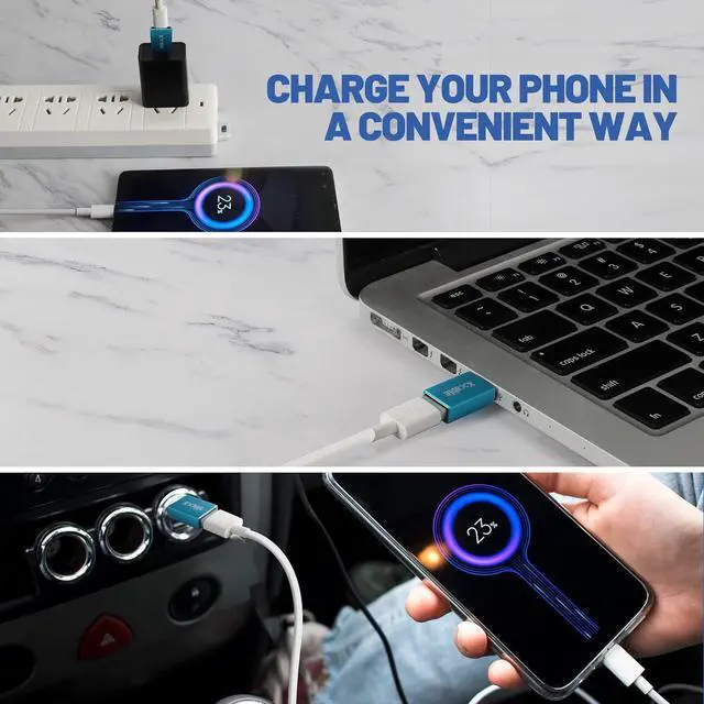 Alt view image 3 of 3 - USB-C to USB 3.0 Adapter 4 Pack (Multi Colors) Type-A Female to USB C Male Converter USB 3.1 5Gbps Data Transfer 3A Fast Charging for Charger Laptops Oculus Quest Link and More