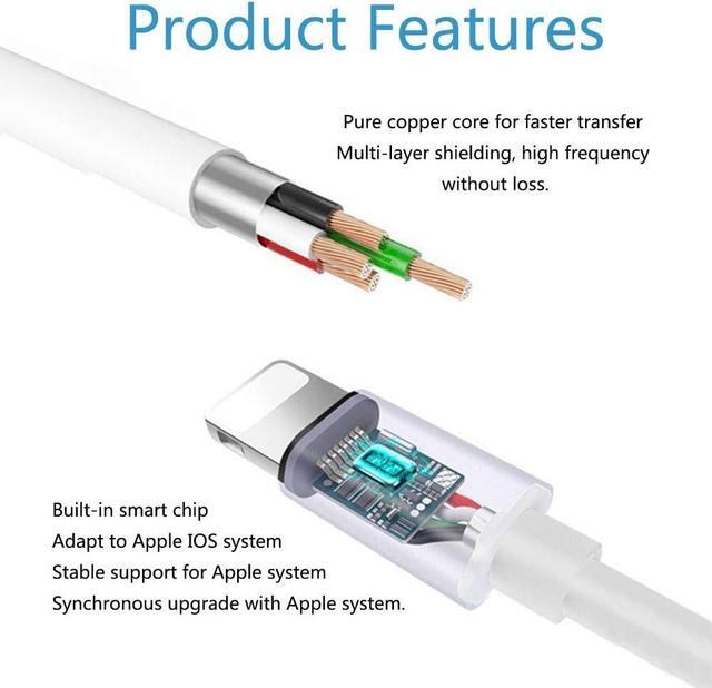 Alt view image 3 of 7 - Lightning to 30-Pin Adapter MFi Certified 8-Pin Male to 30-Pin Female Converter Charging Data Sync Cable Connector Compatible iPhone 12/11/X/8/7/6/5/iPad/iPod White (No Audio)