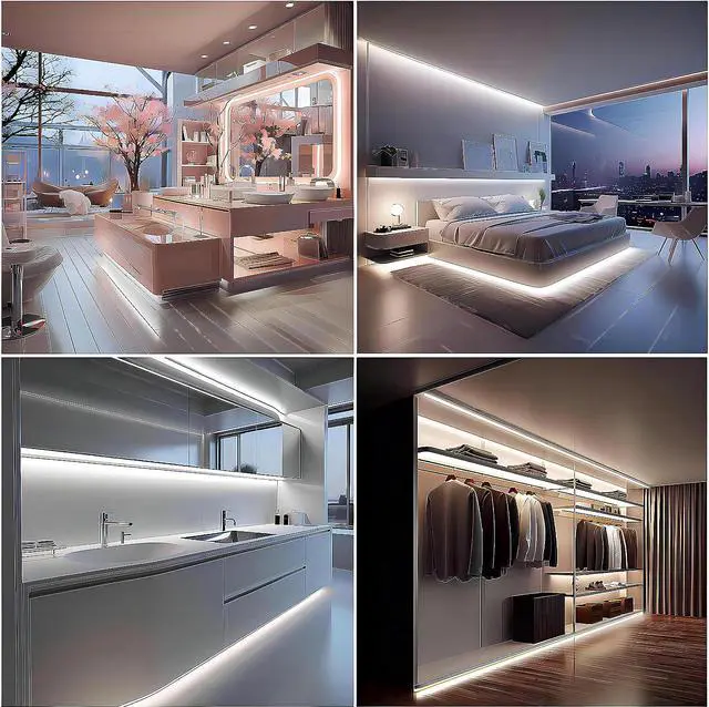 Alt view image 5 of 7 - Led Strip Lights 5V USB 6.56ft/2m 640 LEDs Touch stepless Dimmable USB COB LED Strip Light 6000K White 10W Flexible 5v led Lights for Bedroom Kitchen DIY Lighting Room Decor tv led Lights