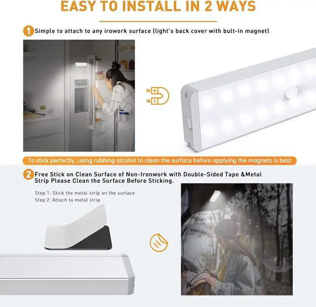 Alt view image 5 of 6 - LED Closet Light with Charging Station 5 Pcs Dimmer Rechargeable Motion Sensor Under Cabinet Lighting with Remote Control Wireless Stick-Anywhere Night Safe Light Bar for Wardrobe Kitchen
