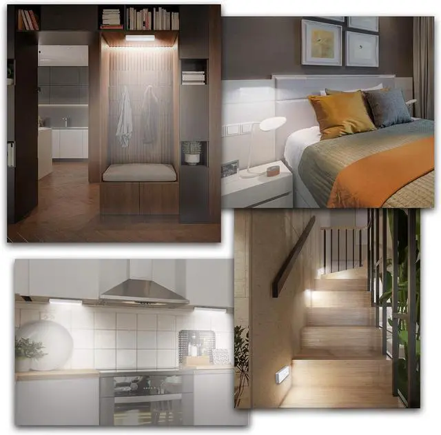 Alt view image 6 of 6 - LED Closet Light with Charging Station 5 Pcs Dimmer Rechargeable Motion Sensor Under Cabinet Lighting with Remote Control Wireless Stick-Anywhere Night Safe Light Bar for Wardrobe Kitchen