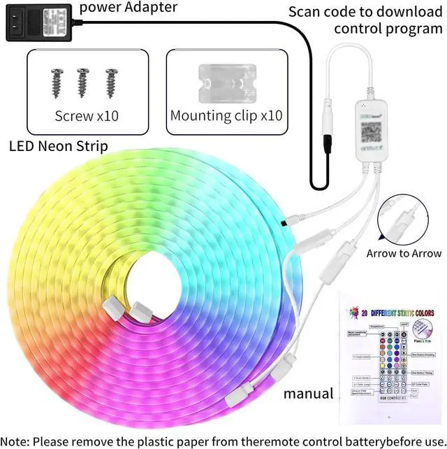 Alt view image 2 of 7 - Led Neon Rope Lights 32.8Ft Control with App/Remote Multiple Modes Music Sync Led Neon Strip Lights 12v RGB LED neon Rope Lights for Bedroom Room Outdoors Decor