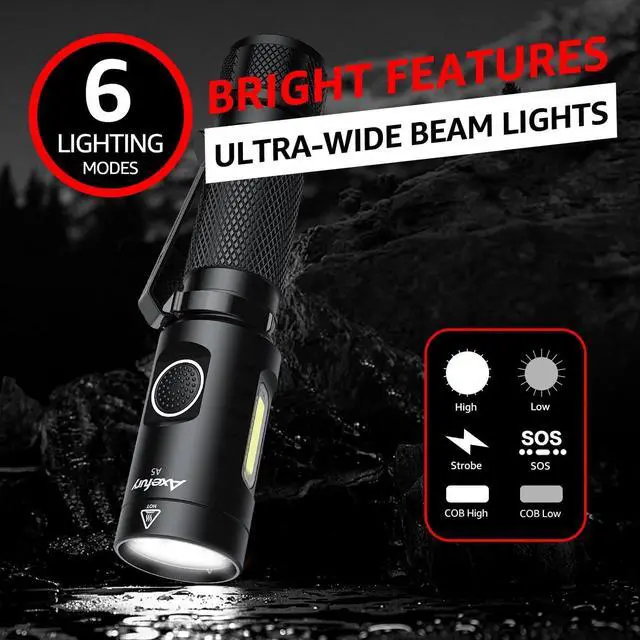 Alt view image 4 of 7 - Flashlight Magnetic LED Flashlight Super Bright Tactical Flashlight Cob workLight 6 Modes Max 700 Lumens A5 Flashlight for Outdoor Camping EmergencyNot Including Batteries Gift