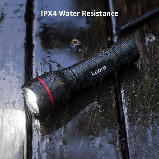 Alt view image 5 of 7 - Lepro LED Flashlights LE2000 High Lumen, 5 Lighting Modes, Zoomable, Waterproof, Pocket Size Flashlight for Outdoor, Emergency, Camping Gear, Powered by AAA Battery, 2 Pack