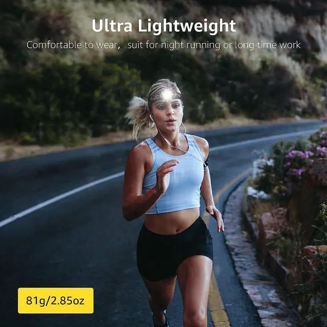 Alt view image 5 of 7 - Lighting Ever LED Headlamp Rechargeable 2 Packs - Super Bright Head Lamp with 5 Modes for Camping & Hiking Gear Essentials IPX4 Waterproof Headlight Flashlight with Red Light USB Cable Included