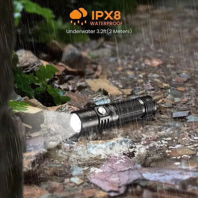 Alt view image 5 of 7 - sofirn SP10 Pro Mini Flashlight 900 Lumens, Small AA Flashlight with LH351D LED 90CRI, Anduril 2 UI, Pocket Flashlight for Camping, Outdoor, Hiking Emergency (Black-KIT)