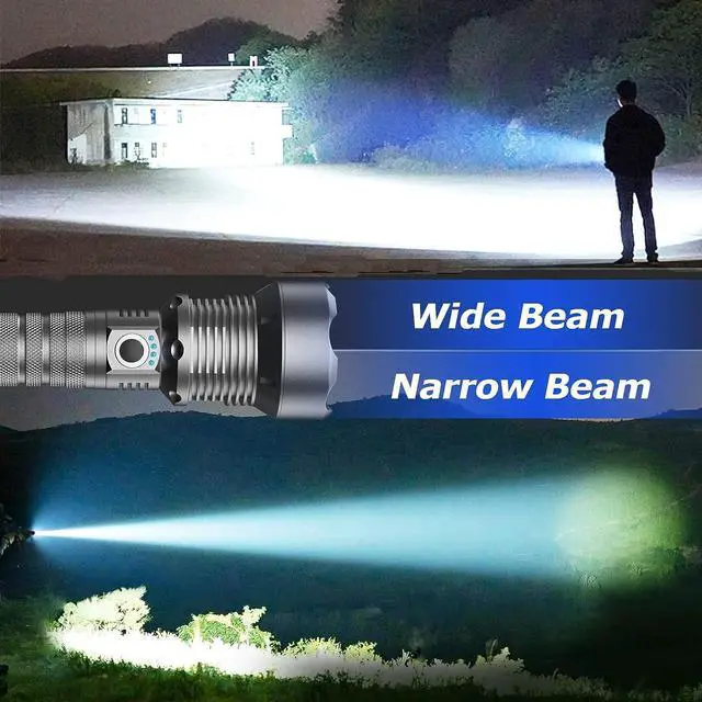Alt view image 6 of 7 - Rechargeable LED Flashlights High Lumens, 990,000 Lumen Brightest Flashlight with 5 Modes and Waterproof, Long Lasting Powerful Handheld Bright Flashlight for Emergencies Camping
