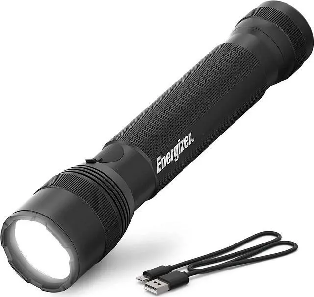 Main image of Energizer TacR-1000 LED Tactical Flashlight, Bright Rechargeable Flashlight for Emergencies and Camping Gear, Water Resistant Flashlight, USB Included, Pack of 1, Black