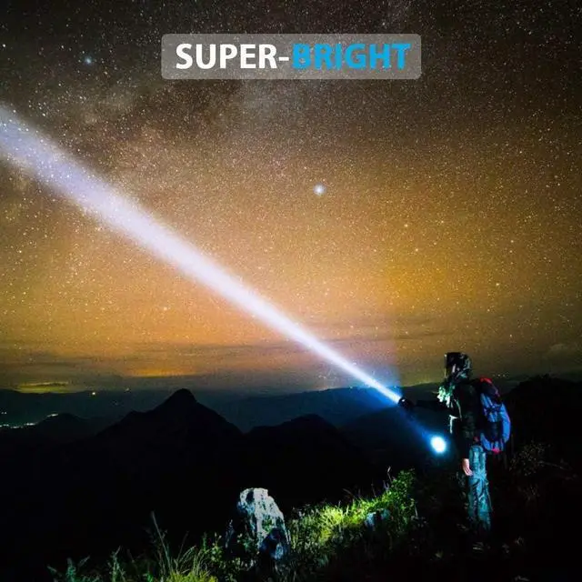 Alt view image 2 of 7 - Rechargeable Flashlight Pocket-Sized Torch with Super Bright 1200 Lumens T6 LED Water Resistant Zoomable LED Tactical Flashlights with Clip 4 Modes for Camping Hiking and Emergency(2 Pack)