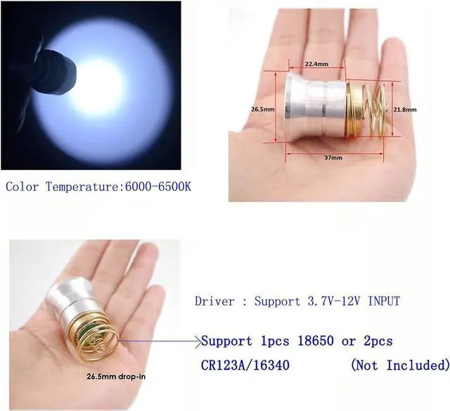 Alt view image 4 of 7 - WF-502B Single Mode 1200 Lumen Mini Portable Tactical Clip Handheld Flashlight Torch Lamp,for Outdoor Sports and Indoor Activities (Camping, Hiking, Hunting, etc.) (Black)