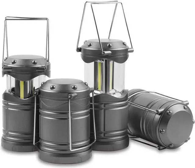 Main image of Lichamp LED Lanterns, 4 Pack Pop Up Lanterns for Power Outages, Bright Battery Powered Hanging Lanterns for Outdoor Camping Hiking, Emergency Survival Lights for Hurricane Collapsible, Dark Gray