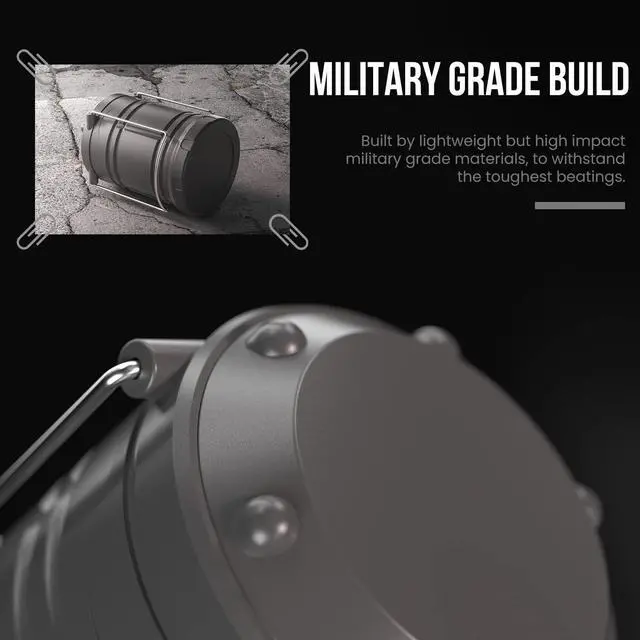 Alt view image 6 of 7 - Lichamp LED Lanterns, 4 Pack Pop Up Lanterns for Power Outages, Bright Battery Powered Hanging Lanterns for Outdoor Camping Hiking, Emergency Survival Lights for Hurricane Collapsible, Dark Gray