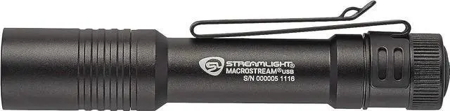 Alt view image 2 of 7 - Streamlight 66320 MacroStream USB 500-Lumen 2000 Candela Rechargeable EDC Compact LED Flashlight with USB Cable, Black