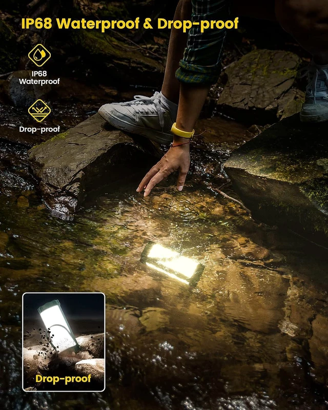 Alt view image 5 of 6 - Glocusent Survival Camping Lantern, 106LED with 5 Brightness, Up to 1200LM, 3 Modes & SOS, Rechargeable for 80hrs, IP68 Waterproof, Small & Light, Emergency Light for Blackout, Hurricane, Hiking