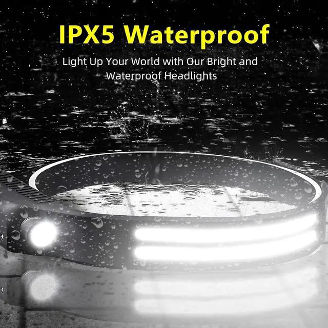 Alt view image 7 of 7 - LED Headlamp Rechargeable 3PCS - 230° COB Super Bright Head Lights for Forehead Hard hat Light for Adults USB C Headband Flashlight for Work Hiking Running Camping Essentials Gear