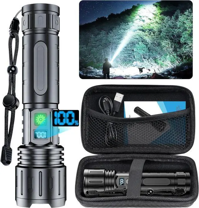 Main image of Flashlights High Lumens Rechargeable - 2000 Lumens Long Beam Super Bright LED Flash Light with Power Display & IPX5 Waterproof for Camping 20H Runtime 5 Modes Zoomable Handheld Flashlight