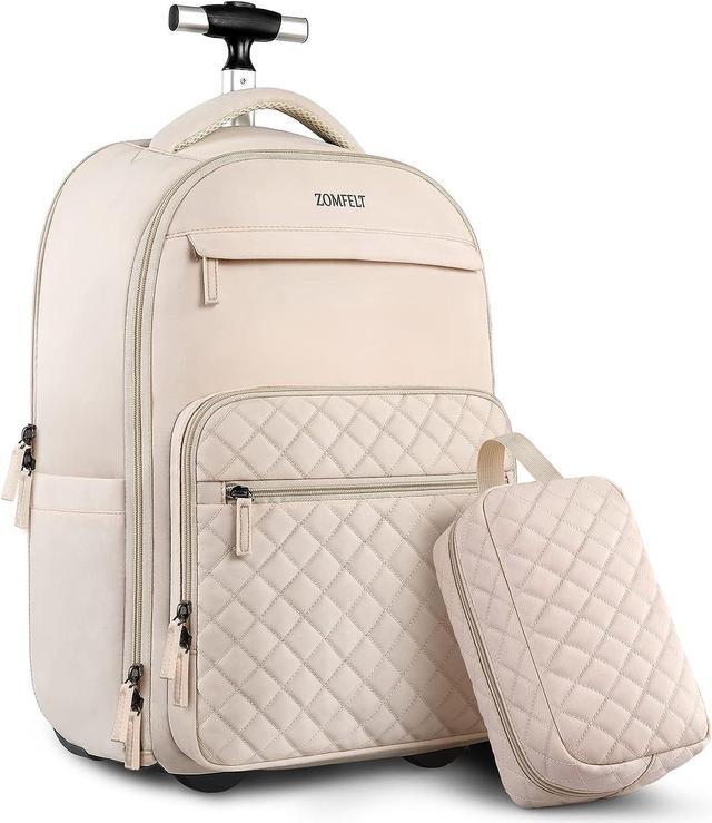 Leather rolling backpack best sale