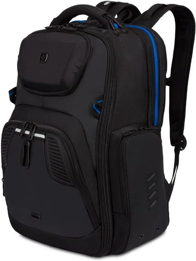 Main image of Gaming Laptop Backpack with USB Charger Port, Blue/Black
