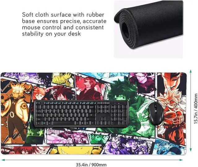 Alt view image 2 of 6 - One_Piece Mouse Pad Anime Mouse Pad Gaming Mouse Pad Large Mouse Pad Extended Desk Mat Desk Pad for Keyboard and Mouse Suitable.15.735.4 in C