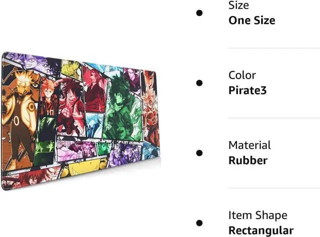 Alt view image 6 of 6 - One_Piece Mouse Pad Anime Mouse Pad Gaming Mouse Pad Large Mouse Pad Extended Desk Mat Desk Pad for Keyboard and Mouse Suitable.15.735.4 in C