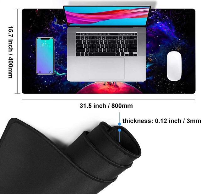 Alt view image 5 of 7 - Large Gaming Mouse Pad Anime Night Sky Space Stars Custom Desk Pad Mousepad with Non-Slip Rubber Base and Stitched Edges Mouse Mat Portable Desk Mat for Office Computer Work Game 31.5X15.7