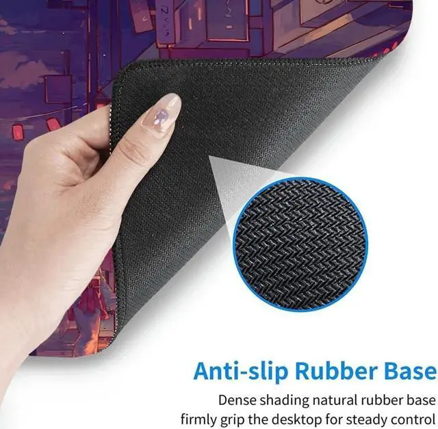 Alt view image 7 of 7 - Anime Desk Mat Cute Anime Tokyo Street Mouse Pad Large Gaming Desk Pad Extended Laptop Computer Keyboard Mat Desk Mats on Top of Desks 31.5x11.8 inch
