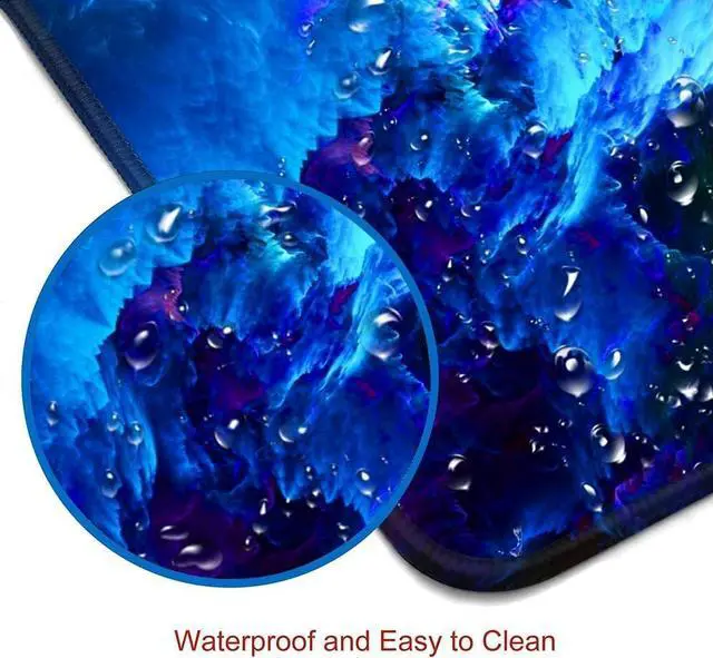 Alt view image 3 of 6 - Gaming Mouse Pad, Large Non-Slip Rubber Base Mousepad, Keyboard Mouse Mat, Desk Pad with Stitched Edges, 31.5x11.8inch, Dazzling Galaxy