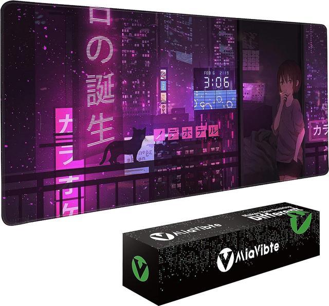 Purple Anime Gaming Mouse Pad XXL Extended Japanese Desk Mat Cool Large Mouse  Pad 31.5X15.7 Mouse Mat Desk Pad 3mm Thick Long Non-Slip Rubber Base Mice  Pad - Tokyo Night 