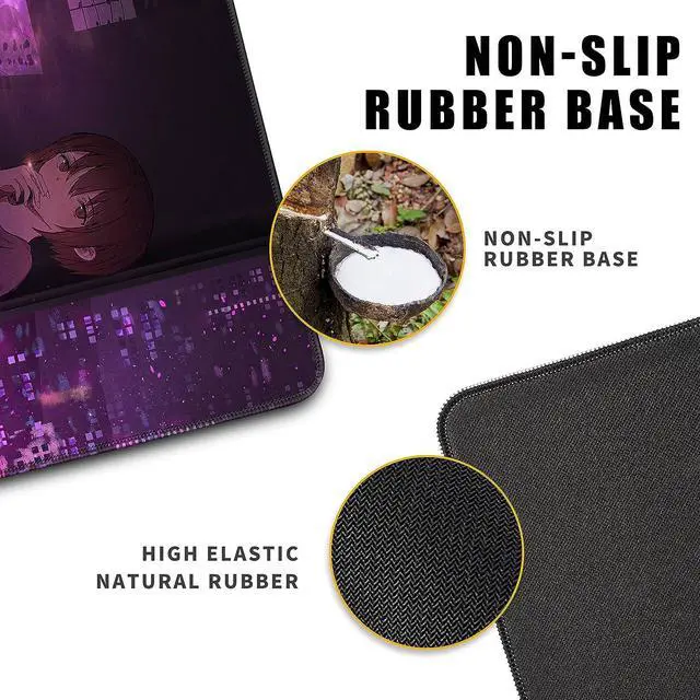 Alt view image 5 of 7 - Purple Anime Gaming Mouse Pad XXL Extended Japanese Desk Mat Cool Large Mouse Pad 31.5X15.7 Mouse Mat Desk Pad 3mm Thick Long Non-Slip Rubber Base Mice Pad - Tokyo Night