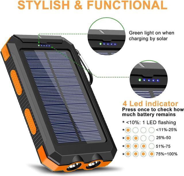 Alt view image 6 of 7 - Solar Charger 38800mAh Portable Solar Power Bank for All Cellphones Waterproof Battery Pack Outdoor External Backup Power Charger Dual USB 5V Outputs/LED Flashlights Perfect for Camping Travel