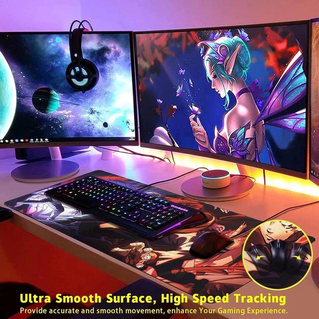 Alt view image 7 of 7 - Large Mouse Pad for Non Slip Rubber Base Gaming Anime Mouse Pad for Computer Stitched Edges Ultra Thick 3 mm Wide & Long Mousepad 31.5 x 11.8 x 0.12 (Jujutsu Kaisen-2)