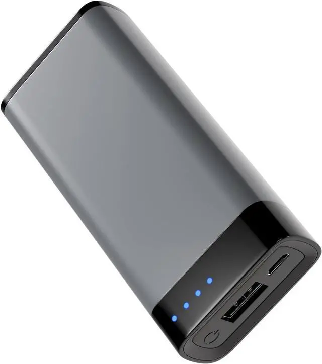 Main image of TALK WORKS Portable Charger - Fast Charging Power Bank Compatible with iPhone 13/Pro/Pro Max, 14/Plus/Pro/Pro Max, 12, 11, XR, XS, X, 8, 7, 6, SE, iPad, Android - External Cell Phone Backup (Grey)