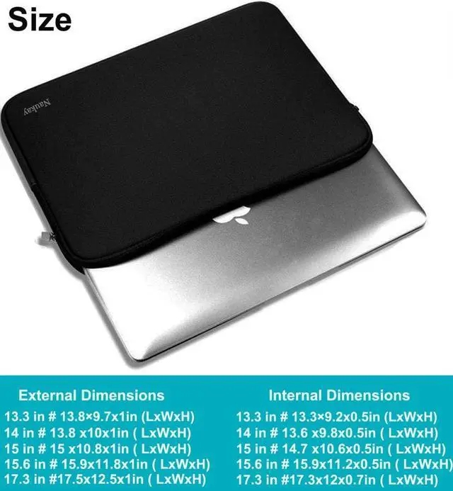 Alt view image 4 of 7 - 17 inch Laptop Sleeve Case 17-17.3 Inch Resistant Neoprene Laptop Sleeve/Notebook Computer Pocket Case/Tablet Briefcase Carrying Bag Compatible Asus/Dell/Fujitsu/HP/Sony/Acer - (Black)