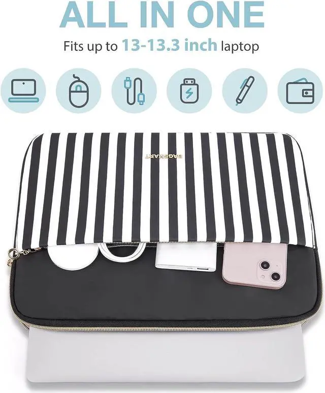 Alt view image 2 of 7 - Laptop Sleeve Bag Laptop Case Compatible with MacBook Air/Pro Retina 13-13.3 inch Notebook Compatible with MacBook Pro 14 inch 2021 2022 M1 Pro/Max A2442 Computer Bag with Pocket Black
