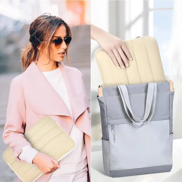 Alt view image 6 of 7 - Laptop Sleeve Bag 14 Inch TSA Laptop Bag Protective Sleeve Waterproof with 4-Layer Protection Laptop Sleeve for MacBook HP    Notebook