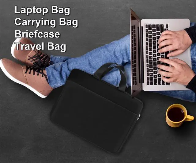 Alt view image 6 of 7 - Laptop Sleeve Case 15.6 inch Durable Travel Laptop Bag Handbag Shockproof Protective Computer Cover Carrying Bag Briefcase for 15 15.6 HP Asus Acer Dell Lenovo Laptop Notebook Ultrabook (Black)