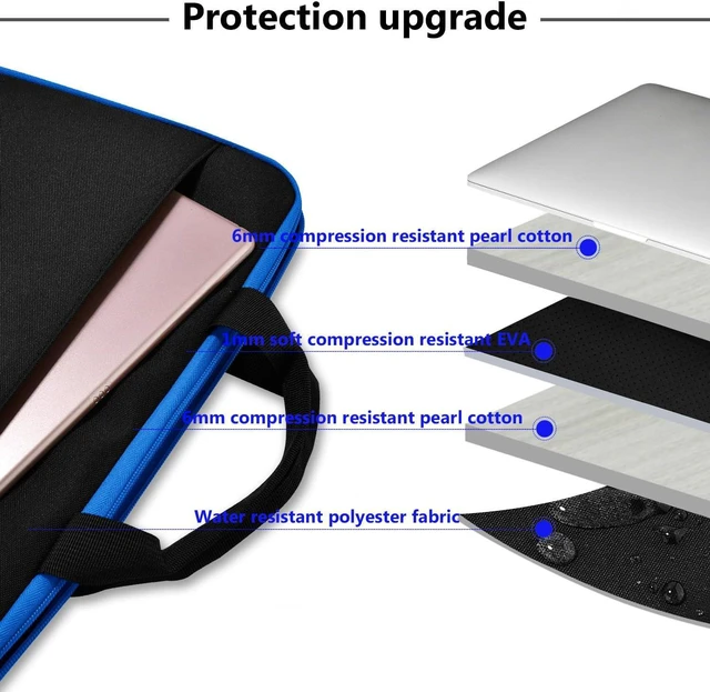 Alt view image 3 of 6 - Laptop Sleeve 13-14 Inch Case TSA Computer Briefcase B01K02