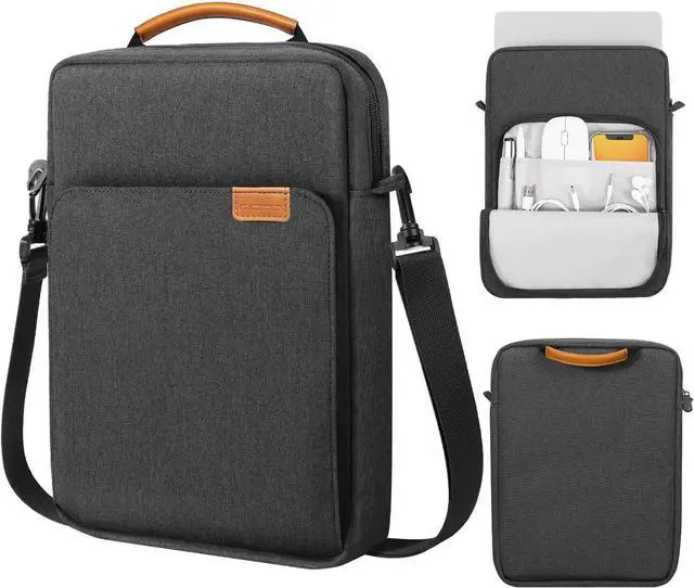 Main image of 13.3-14 Inch Laptop Sleeve Bag Fits MacBook Pro M3/M2 14 2023 MacBook Pro 13 M2 New MacBook Air 13.6 M3/M2 2024/2022 Tab S8 Ultra 14.6 Handle Carrying Case with Shoulder Strap Black & Gray